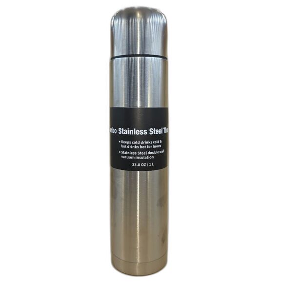 Other - Stainless steel vacuum flask with a 33.8 fluid ounce (1 liter) capacity.